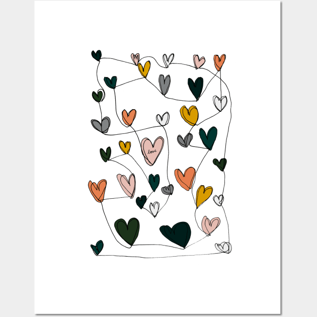 Continuous Love Hearts Wall Art by CarissaTanton